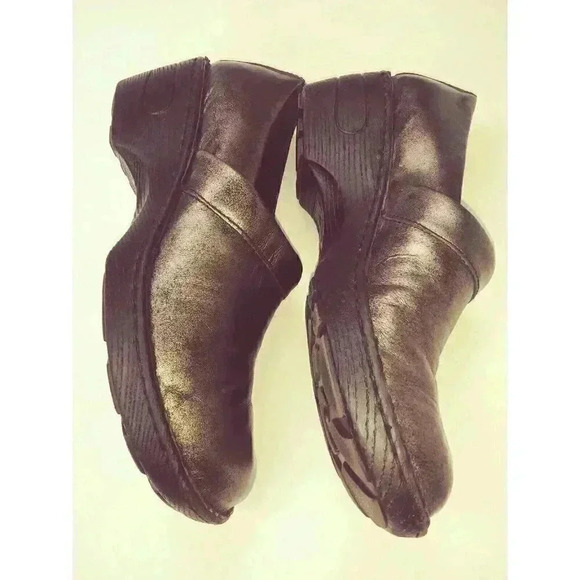 BOC Born Concept Peggy Womans US 8.5 Dark Gray  Leather Slip On Clogs Shoes - Picture 5 of 12